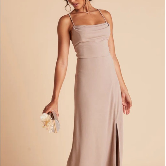 Birdy Grey Ash Crepe Dress in Taupe - Picture 3 of 7